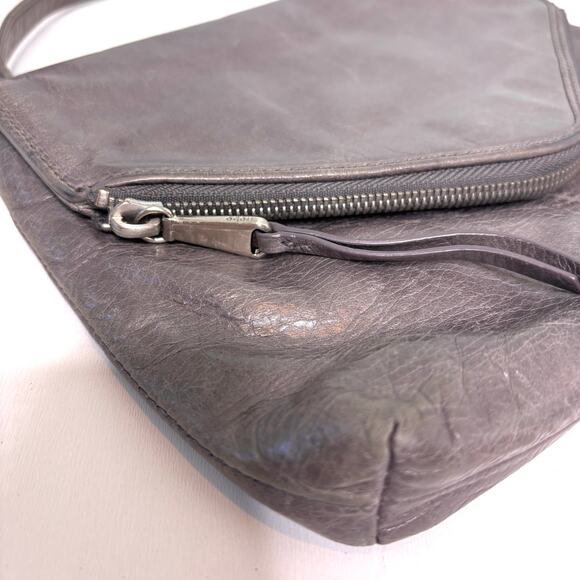 Hobo Adelle Gray Leather Foldover Crossbody Bag - Picture 9 of 9